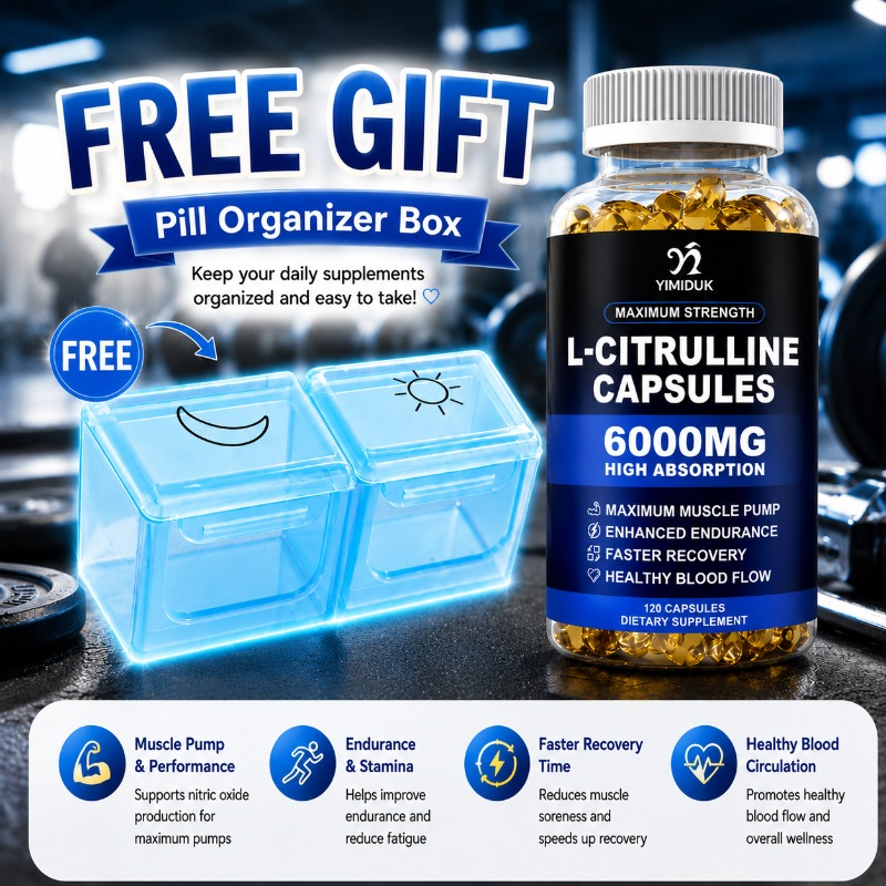 Pre Workout Supplement - 6000mg L-Citrulline Capsules, with Premium Citrulline,