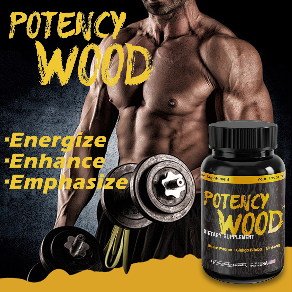 Pre Workout Supplement - Potency Wood Herbal Supplements with Ginseng