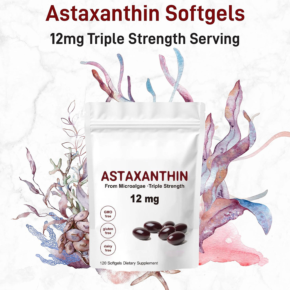 Pre Workout Supplement - Astaxanthin 12mg Softgels - Astaxanthin Antioxidant